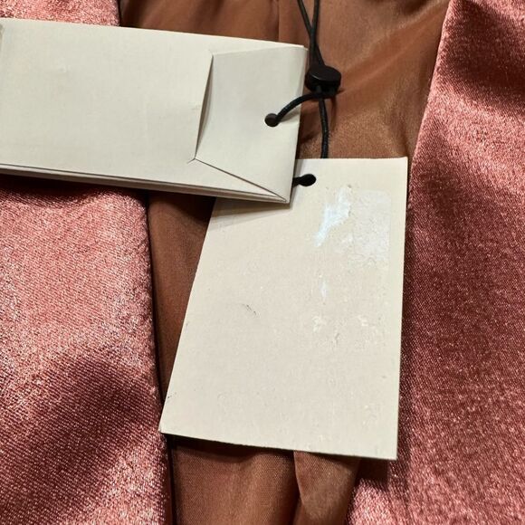 Cinq à Sept Karis Tailored Textured Metallic Satin Blazer Size 10 Copper Pink - Picture 12 of 15